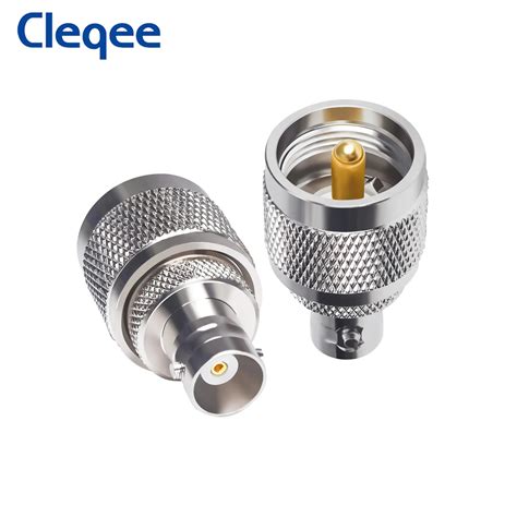 Cleqee Pc Bnc Female Jack To Uhf Pl Male Plug Rf Adapter Nickel