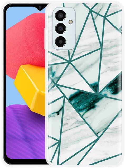 Samsung Galaxy M Hoesje Polygon Marmer Groen Bol