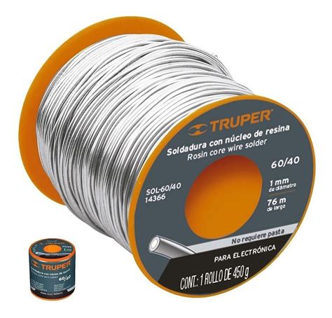 Soldadura Estaño 60 40 Profesional 450 Gr Truper 14366 Envío gratis