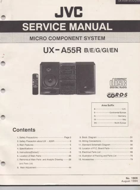 Original Service Manual Jvc Ux A55r Micro Component System 1994 Eur 499 Picclick De