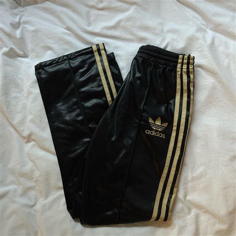 Adidas Womens Black And Gold Joggers Tracksuits Depop