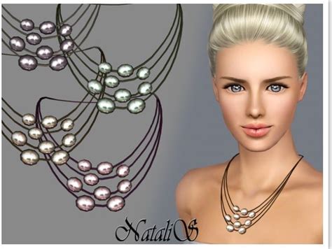 Multilayer Freshwater Pearl Necklace By Natalis Sims 3 Cc Freshwater