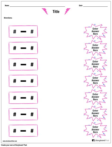 Subtraksjonsmatching Storyboard Av No Examples