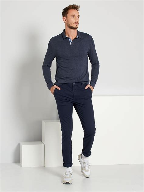 Chino Skinny L M Bleu Marine Kiabi