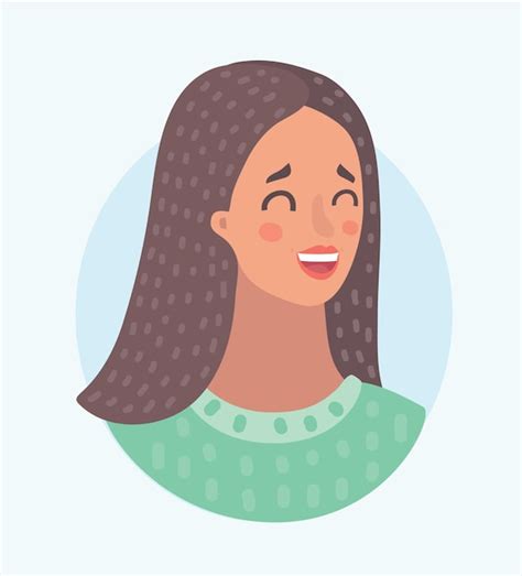 Premium Vector Woman Smiling Female Emotion Face Expression Cute