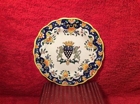 Antique French Faience Hand Painted Plate Desvres N Quimper Ff381