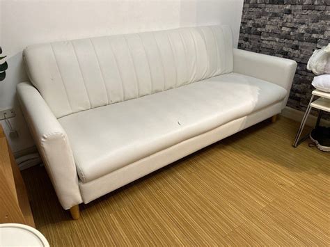 Sofa bed cream 3 seater, Furniture & Home Living, Furniture, Sofas on ...