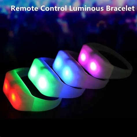 15 Cores De Controle Remoto LED Pulseiras De Silicone Pulseira Mudança