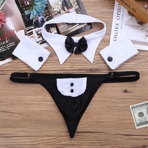 G Strings Thongs Men Easyforever Pcs Mens Butler Waiter Lingerie