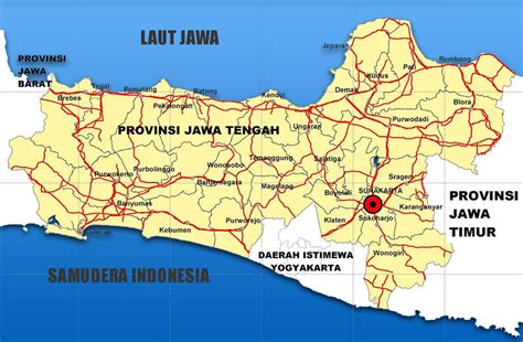peta jawa tengah lengkap  nama kota lamudi