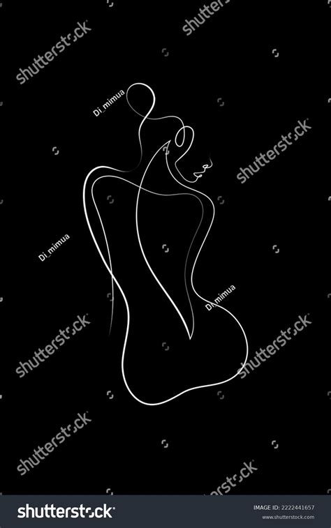 Nude Woman Face Abstract Silhouette Continuous Stock Vector Royalty Free Shutterstock