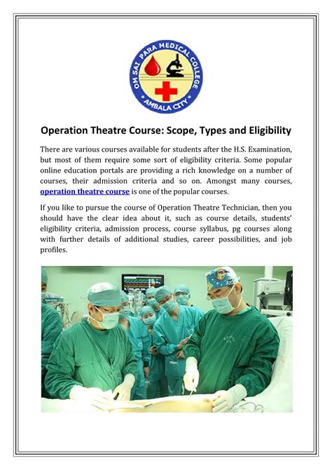 PPT - Operation Theatre Course: Scope, Types and Eligibility PowerPoint ... 