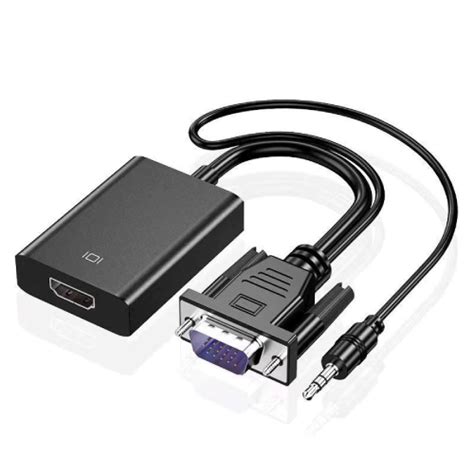 Cabo Adaptador Conversor VGA Macho x HDMI Fêmea Áudio e Vídeo