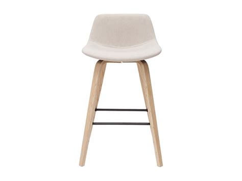 Tabourets De Bar Scandinaves Beige Et Bois Clair H Cm Lot De Nonie