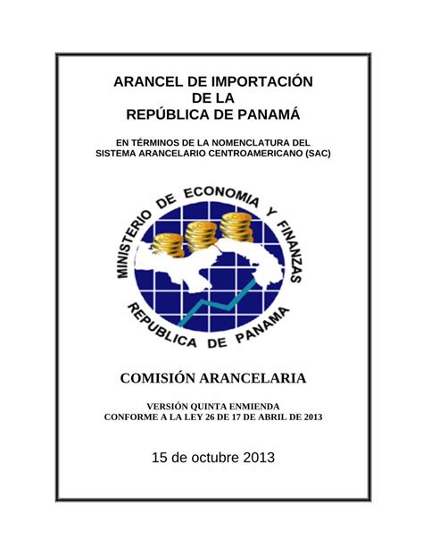 PDF ARANCEL DE IMPORTACIÓN DE LA REPÚBLICA DE PANAMÁ arancel de