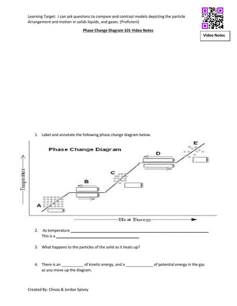 Phase Change Diagrams Video Notes with Quiz worksheet | Live ... - Worksheets Library