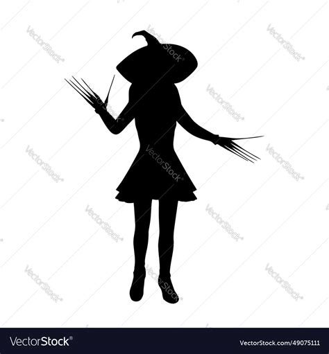 Witch woman silhouette Royalty Free Vector Image