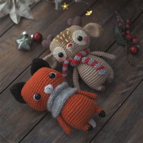 Reindeer Fox Fawn Crochet Pattern Set Forest Deer And Foxie Amigurumi