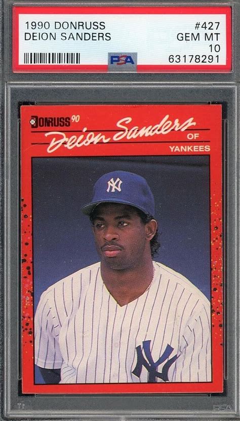 Deion Sanders Donruss Baseball Rookie Card Graded Psa Ebay