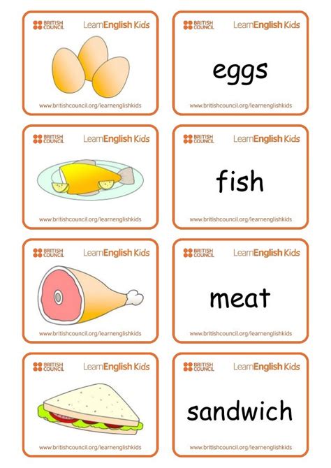 Flashcards Food Set 1