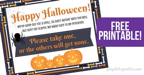 Free Printable Halloween Take One Sign (and why you need it)