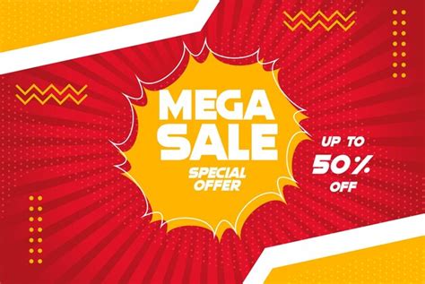 Plantilla De Banner De Oferta Especial De Mega Venta Vector Premium