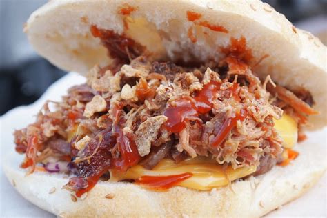 Pulled Pork Burger With Cheese And Bbq Sauce Recipe Owen Brady