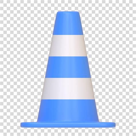 Cone De Tr Nsito Listrado Azul E Branco Isolado Em Um Sinal E S Mbolo