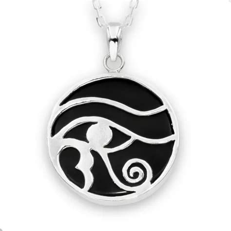 Colgante Ojo De Horus Black Resin Plata Cadena M Cuotas