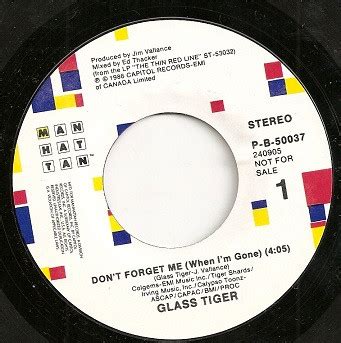 Glass Tiger Don T Forget Me When I M Gone Vinyl Discogs