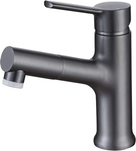 Pull Out Bathroom Faucet Single Hole Dual Mode Basin Mixer Tap For Hot And Cold Water