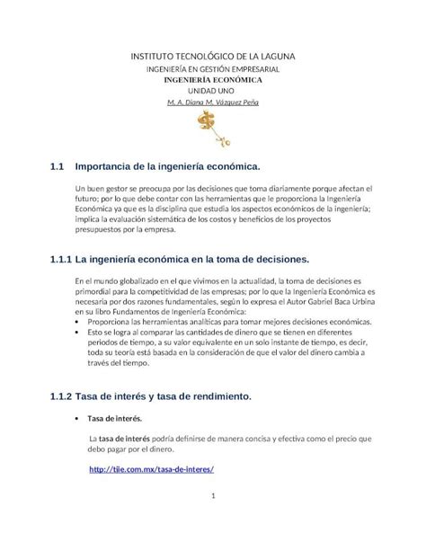 Doc Unidad Uno Ingenieria Economica Dokumen Tips