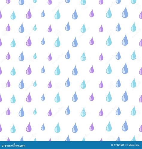 Seamless Rainfall Texture Rain Drop Vector Isolated On Transparent