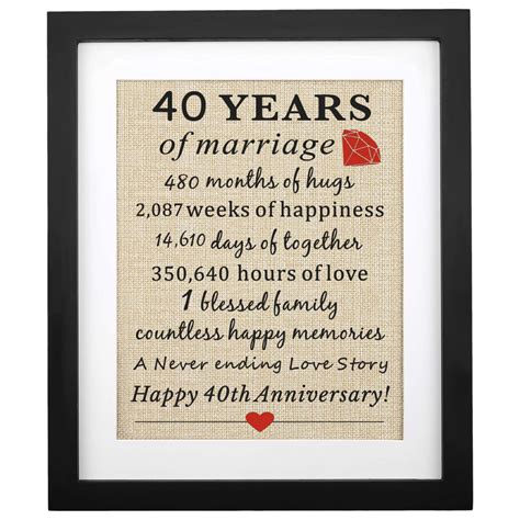 Buy Th Anniversary Present Th Burlap Print X Years Of