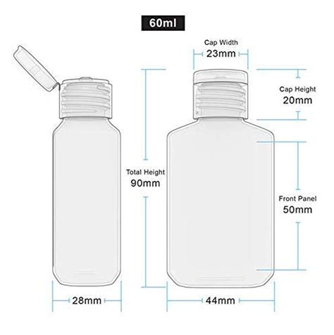 Clear Plastic Refillable Flip Top Bottles For Hand Sanitizer Shampoo