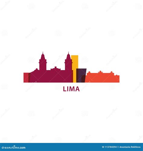 Lima City Skyline Shape Logo Icon Illustration Stock Vector ...