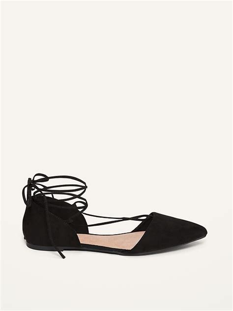 Faux Suede Lace Up D Orsay Flats For Women Old Navy