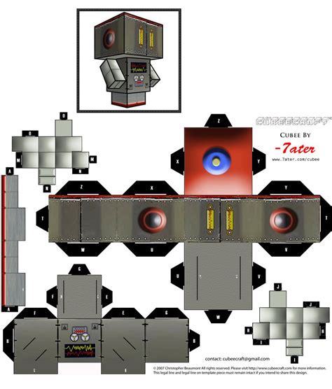 3D Paper Robot Template Printable