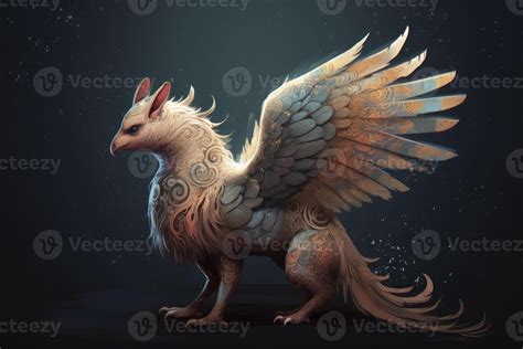 A mythical creature with wings created with technology. 22768813 Stock ...