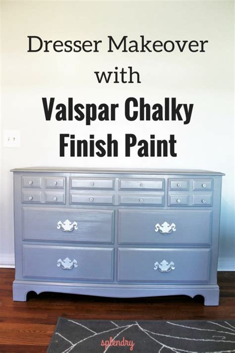 Dresser Makeover with Valspar Chalky Finish Paint - Splendry