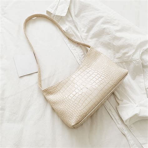 Alligator Pattern Women Shoulder Totes Bag Retro PU Clutch Handbag