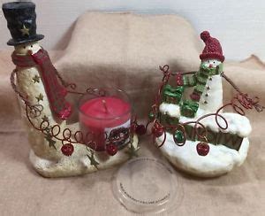 Yankee Candle Snowman Votive Holder Large Jar Topper Slatkin 1 3 Oz