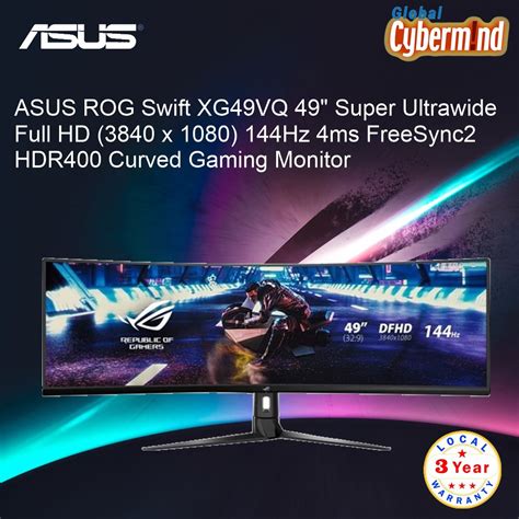 ASUS ROG Strix XG49VQ 49 Super Ultrawide HDR Gaming Monitor 144Hz