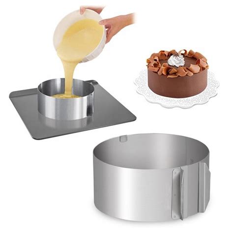 Jandp Home Stainless Steel Adjustable Round Cake Ring Mold Mousse Mold 6