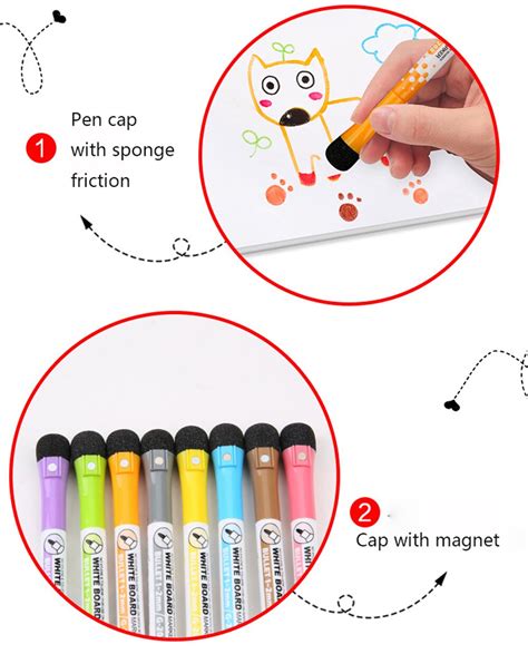 4pcs Set Whiteboard Magnetic Erasable Pens Markers Vicedeal