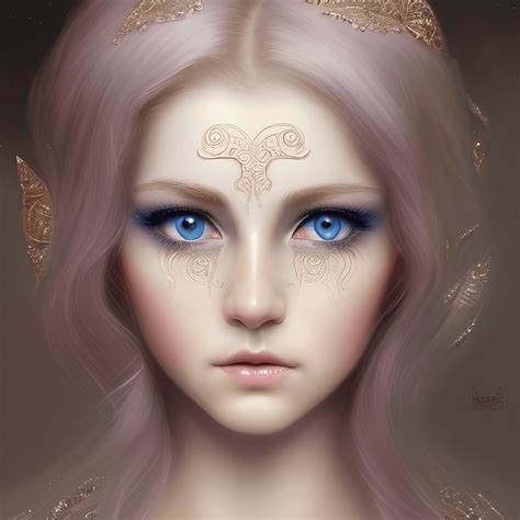 Beautiful Blue Eyed Cherubim Digital Painting · Creative Fabrica