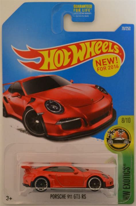 Hot Wheels Compatible Porsche Gt Rs Red Hw Exotics Series