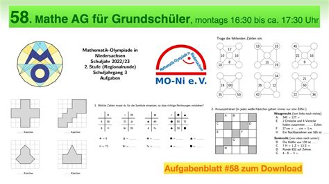 Mathe Ag Grundsch Ler Mathe Olympiade Stufe