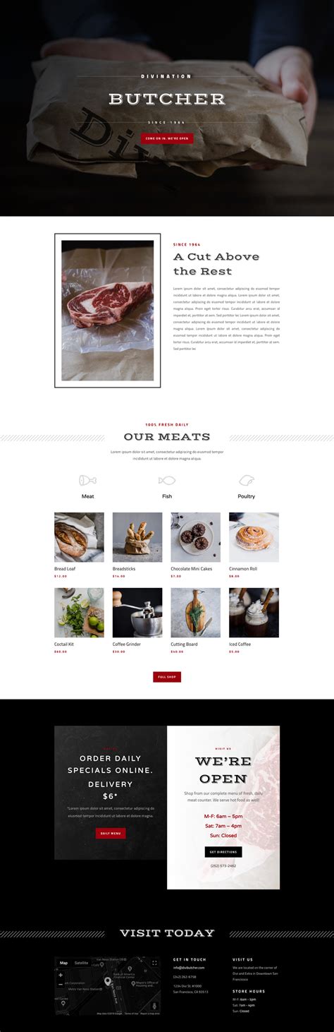 Butcher Home Page Divi Layout By Elegant Themes