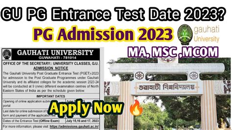 Gauhati University Pg Entrance Test Date Official Notice Declared